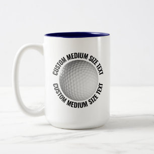 Golf Ball & Medium Text NAVY BLAU 425g Custom Zweifarbige Tasse