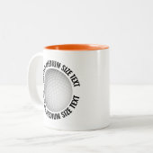 Golf Ball & Medium Text ORANGE 11oz Benutzerdefini Zweifarbige Tasse (Vorderseite Links)