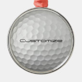 Golf Ball mit benutzerdefiniertem Text Ornament Aus Metall (Vorne)