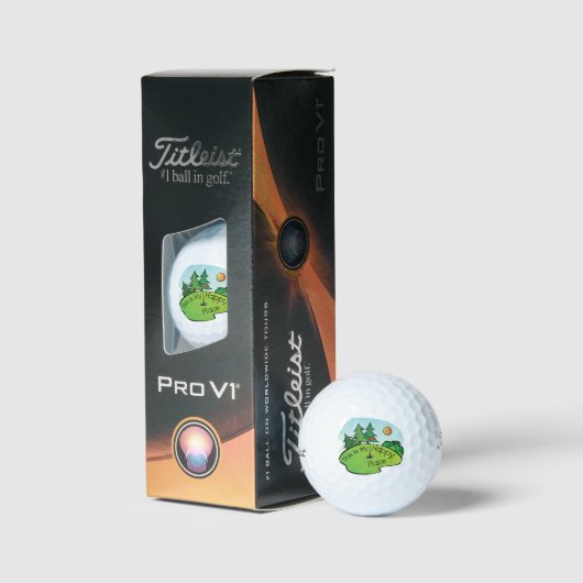 Golf Ball mit DIES IST MEIN GLÜCKLICHER ORT. (Verpackung)