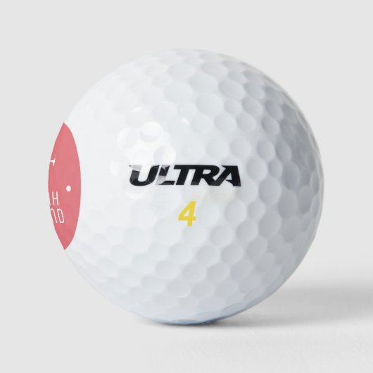Golf Ball mit ihrem Namen Feminine Pink Monogram (Logo)