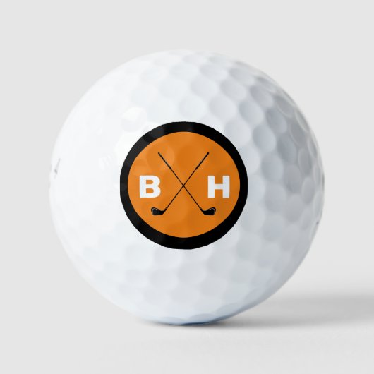 Golf Ball mit Name Initialen Modernes, individuell (Vorderseite)