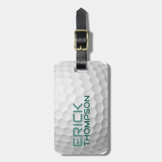 Golf Ball mit Namen Gepäckanhänger (Vorderseite vertikal)