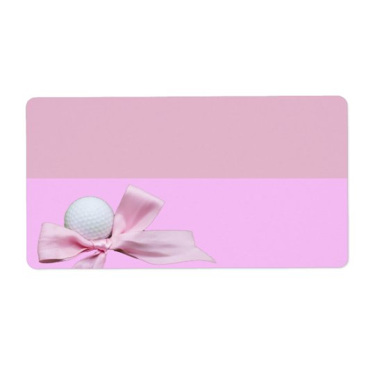 Golf Ball mit rosa Band Rücksendeadresse (Vorne)