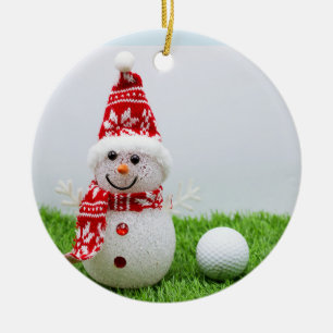 Golf Ball mit Snowman sind für Golfers Weihnachte Keramik Ornament