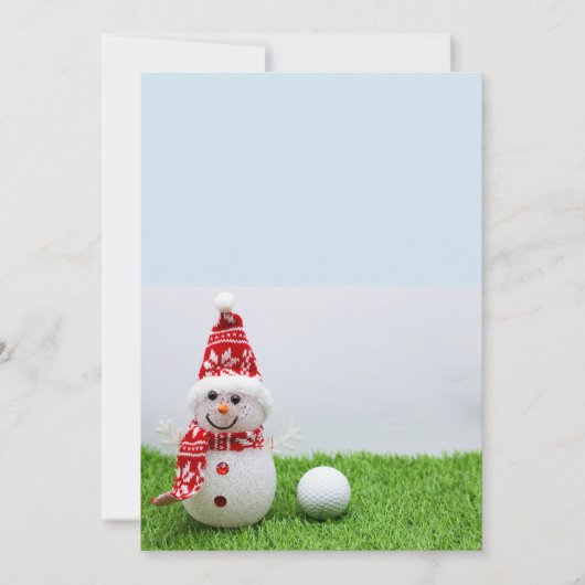 Golf Ball mit Snowman sind für Golfers Weihnachten Einladung (Vorderseite)