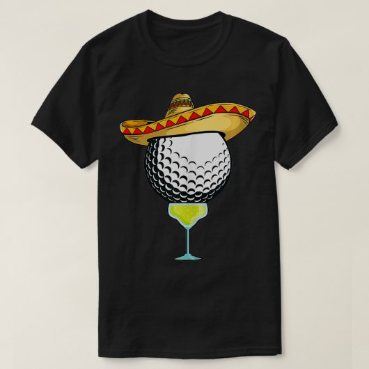 Golf Ball mit Sombrero und Margarita Golfer T-Shirt (Design vorne)