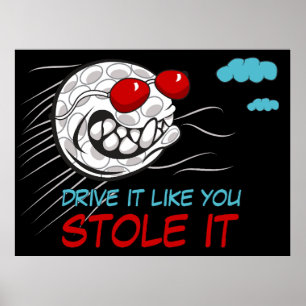 Golf Ball mit Sonnenbrille und lustigem Zitat Poster