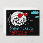 Golf Ball mit Sonnenbrille und lustigem Zitat Postkarte (Vorne/Hinten)