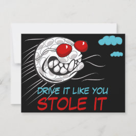 Golf Ball mit Sonnenbrille und lustigem Zitat Postkarte