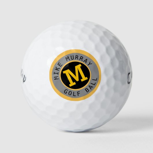 Golf-Ball mit stylischem Kreis Monogramm Golfball (Vorderseite)