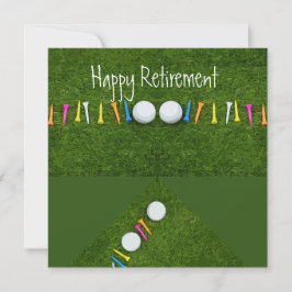 Golf-Ball mit tee Happy Retirement Karte