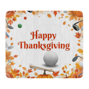 Golf Ball mit Text Glückwunsch Thanksgiving für Go Schneidebrett