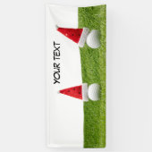 Golf Ball mit Weihnachtsmannmütze Golfer Party Banner (Vertikal)