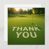 Golf Ball mit Wort danke, dass er grün Dankeskarte (Vorne/Hinten)