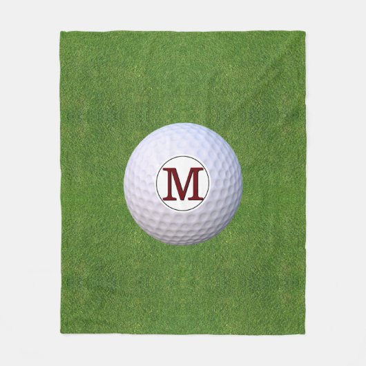 Golf Ball Monogram Golfer Grüntöne Turm Fleecedecke (Vorderseite)