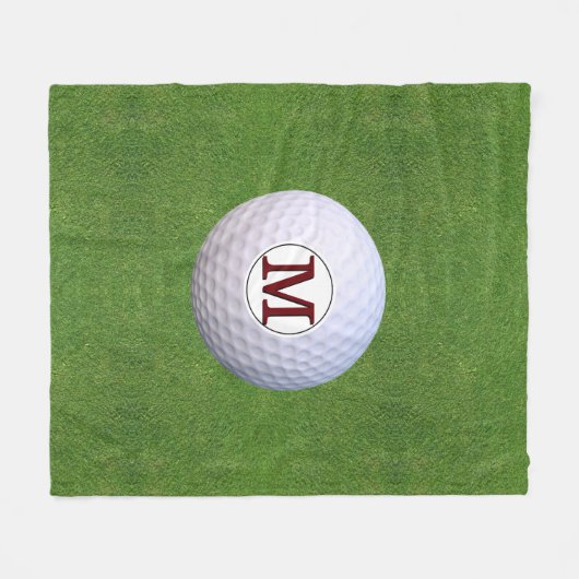 Golf Ball Monogram Golfer Grüntöne Turm Fleecedecke (Vorderseite (Horizontal))