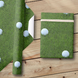 Golf Ball Muster Putting Green Golf Theme Golfers Geschenkpapier
