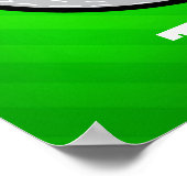 Golf Ball; Neon Green Strips Poster (Ecke)
