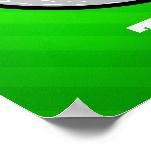 Golf Ball; Neon Green Strips Poster (Ecke)