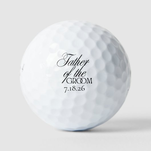 Golf Ball Of Father Of The Groom | Black Modern (Vorderseite)