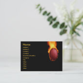 Golf Ball on Fire Business Card Visitenkarte (Stehend Vorderseite)
