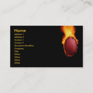 Golf Ball on Fire Business Card Visitenkarte