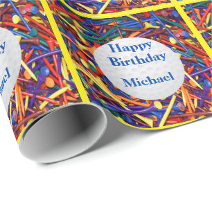 Golf Ball on Golf T-Shirts Personalisiertes Gesche Geschenkpapier