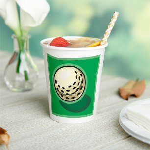 Golf Ball on Green Pappbecher
