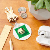 Golf Ball on Green Schlüsselanhänger