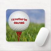 Golf Ball on Red T-Shirt Mousepad (Mit Mouse)