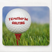 Golf Ball on Red T-Shirt Mousepad (Vorne)