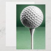 Golf Ball on T-Shirt Briefpapier (Vorne/Hinten)