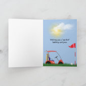 Golf Ball On T-Shirt für Nephews Geburtskarte Karte (Innenseite)