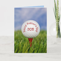 Golf Ball on T-Shirt für Son's Vatertag Card
