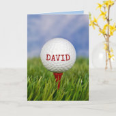 Golf Ball on T-Shirt mit Namen Karte (Gelbe Blume)