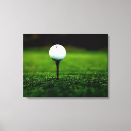 Golf Ball on T-Shirt, Rich Green Turf Canvas Print Leinwanddruck