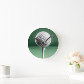 Golf Ball on Tee Runde Wanduhr (Zuhause)