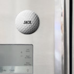 Golf Ball Personalisiert Magnet<br><div class="desc">Zeigen Sie Ihre Liebe für die Links mit diesem Magneten,  der eine Golfballstruktur aufweist und mit JEDEM Namen,  Team oder Spitznamen personalisiert ist (Superstar,  Hero,  Duffer,  etc.)</div>