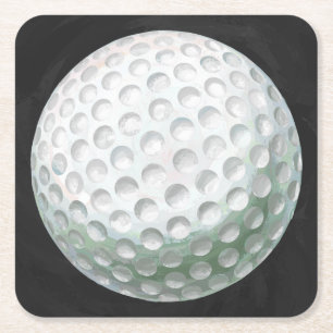 Golf Ball Rechteckiger Pappuntersetzer