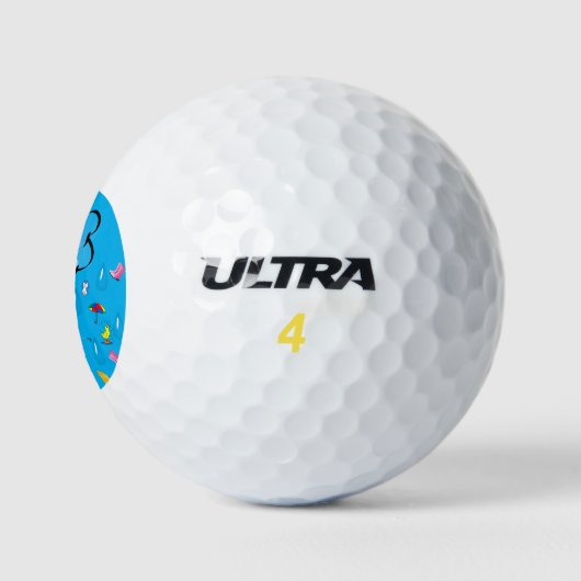 Golf Ball Regenwolken Roter Schirm (Logo)