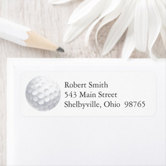 Golf Ball Rücksendeadressen-Aufkleber (Insitu)
