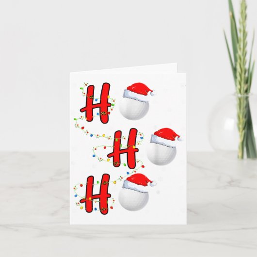 Golf Ball Santa Hat Ho Ho Ho Men Women Christmas X Karte (Vorderseite)