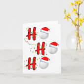 Golf Ball Santa Hat Ho Ho Ho Men Women Christmas X Karte (Gelbe Blume)