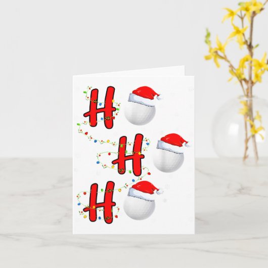 Golf Ball Santa Hat Ho Ho Ho Men Women Christmas X Karte (Gelbe Blume)