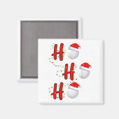 Golf Ball Santa Hat Ho Ho Ho Men Women Christmas X Magnet (Vorderseite/Rückseite)