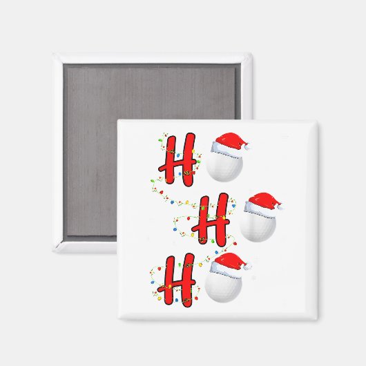 Golf Ball Santa Hat Ho Ho Ho Men Women Christmas X Magnet (Vorderseite/Rückseite)