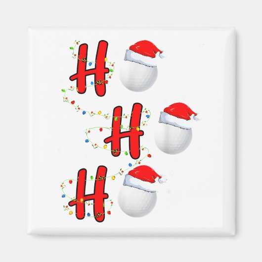 Golf Ball Santa Hat Ho Ho Ho Men Women Christmas X Magnet (Vorne)