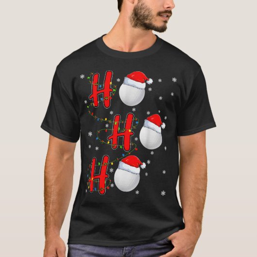 Golf Ball Santa Hat Ho Ho Ho Men Women Christmas X T-Shirt (Vorderseite)