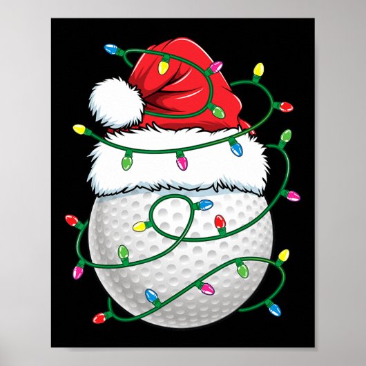 Golf Ball Santa Hat Men Womens Christmas Golfing X Poster (Vorne)